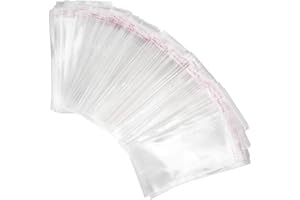 Chudian 400pcs Bolsas de Celofán Transparentes Plastico (8 * 16cm) Bolsas de Celofan Autoadhesivas Bolsas Plastico OPP con Adhesivo para Regalos Caramelo, Galletas de Boda, Chocolates, Bocadillos