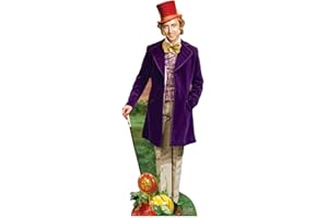 STAR CUTOUTS SC1650 Willy Wonka (Gene Wilder) - Recorte de cartón de tamaño Real con Mini Recorte, cumpleaños, Regalos, Fiestas y fanáticos, sólido, tamaño Real