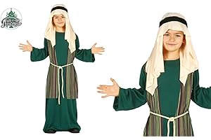 GUIRMA | Costume di San Giuseppe Pastore Bambini - Gilet, Cintura, Copricapo e Tunica - Costumi di Natale e Capodanno per Feste Infantili e Celebrazioni - Ideale per Bambini