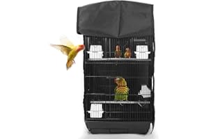 ASOCEA Copertura per gabbia per pappagalli extra large, copertura universale oscurante per gabbie quadrate per pappagallini, pappagallini, ara, conuri, colore nero