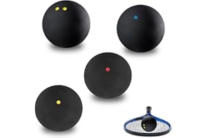 Caldamn 4Pcs Squash Balls Double Yellow Dot/Red Dot/Blue Dot Squash Ball for Elite Intermediate Beginner Junior Competition and Training