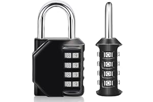 EXGOX Combination Padlock 4 Digit Combination Code Lock Gym Padlock Weatherproof Padlock for School Gym Locker, Shed, Fence, Garage (Small Size Padlock)