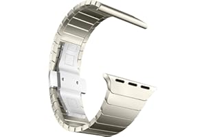 MaKTech Bransoletka ze Stali Nierdzewnej z Metalową Linką Kompatybilna z Apple Watch Series 10/9/Ultra 2/SE/8/7[2024] (42mm/41/40mm,Tytanowy Szary)