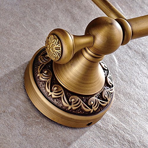 Weare Home Badaccessoires Retro Solide Kupfer Toilettenpapierrollenhalter Tissue Halter Küchepapierhalter, Minimal Klassic mit Deckel Geschnitzt Bronze Beschichtung Wandmontage Haltbar Badzubehör Dekor - 5