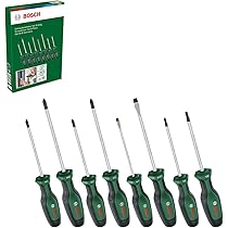 Bosch Professional 6-delige schroevendraaierset (kruiskop- en sleufschroevendraaiers, doorlopend stalen lemmet en stalen kap