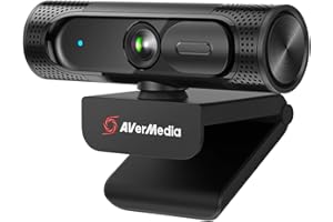AVerMedia PW315 - Webcam (1080p/60 fps, vídeo Chat y grabación, conexión USB, Enfoque Fijo, Amplio Campo de visión Ajustable, Funciona con Skype, Zoom y Equipos), Color Negro