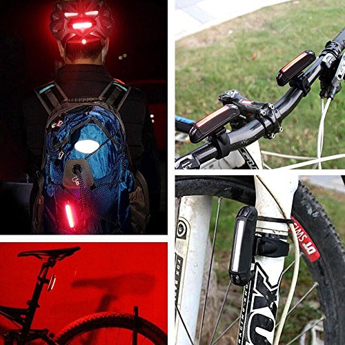 Tegollus Fahrrad Rücklicht Led USB Wiederaufladbar Fahrradlicht 240° sichtbar 16 Rote COB LED Bis zu 10h 4 Modi Memory-Funktion Wasserdicht Geeignet für Helm und Fahrrad, etc - 4