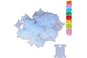 Hapivida 200 Piezas de Bobinas de Hilo Plástico, Bordado de Punto de Cruz, Organizador de Hilo de Algodón, Tarjeta de Bobinas de Hilo para Manualidades, Bordado, Costura(Azul)