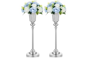 NUPTIO 2 Piezas 54.6cm Altura Centro de Mesa de Boda de Metal Jarrón, Jarrón de Trompeta de Metal, Guía de Carretera la Fiesta de Bodas Cena Centro de Mesa Aniversario Ceremonia Fiesta Decoración del Hogar