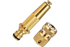 Tesmotor Kit d'accessoires pour Tuyau d'arrosage - Raccord de Tuyau en Laiton 1/2" et buse de pulvérisation pour arroser Le Jardin