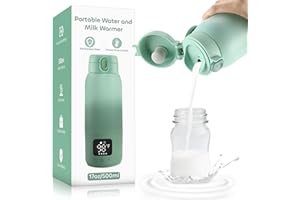 QUPITE Portable Bottle Warmer for Travel,17oz Portable Milk Warmer for Baby Fast Heating,30W Fast Charge Precise Temperature Control Bottle Warmer On The Go Baby Milk Warmer for Breastmilk & Formula