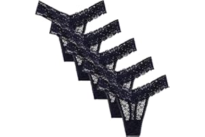 Komiseup Dessous Damen Sexy Unterwäsche, 5-teilige Damen Sexy Transparente Spitze Hohle Tanga-T-Hose