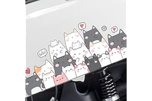 BelugaDesign Autocollant De Voiture De Chat De | Sticker vinyle Pastel Cute Kawaii Anime pour fenêtre d'ordinateur portable de voiture | Cadeau Fun Meme Rose Blanc Gris