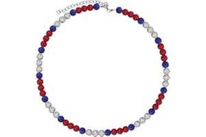 XIHIRCD 30cm Philadelphia Phils Baseball Halskette, Strass Sport Halskette Glitzer Inspiriert Perlenkette Baseball Perlenhalskette Schmuckgeschenke für Jungen Mädchen Männer Frauen