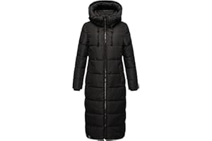 MARIKOO Damen Wintermantel warmer Steppmantel lang mit abnehmbarer Kapuze Nadeshikoo XVI XS-5XL