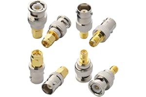 YILIANDUO 8 PCS Adaptador SMA a BNC Kit de Adaptador de Antena de Radio Amateur Conectores SMA Macho a BNC Macho a Hembra para escáneres, Radios SDR, Radios Amateur, Antenas HT, Dongles SDR