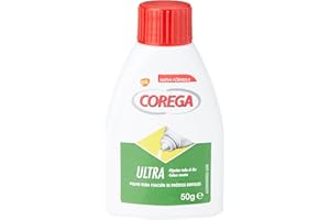 Corega Ultra, Polvo Para Fijación de Prótesis Dentales, Sabor Menta, Fijación Todo el Dia, 50 g