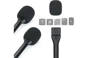 YOUSHAres 2 Pcs Interview GO Handheld Adaptor Compatible with Wireless GO 2, DJI Mic 2, Most Wireless Mics - Interview Microphone Handle with 2 Pcs Cover