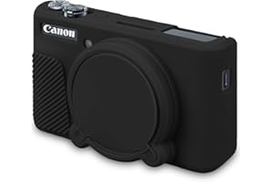 BOVKE Silicone Case for Canon PowerShot SX740/ SX730, Soft Camera Cover with Removable Lens Cap, Black