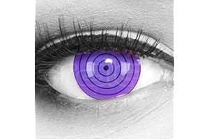 Lentilles couleur cosplay - manga, anime, rinnegan 17mm. Pour Halloween, fantaisie, Carnaval + étuis à lentilles de contact I 1 paire (2 pièces) I sans correction I 0,00 Dioptries MERALENS