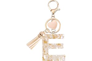 Vorysum Schlüsselanhänger Buchstabe Anhänger Marmor Harz Mit Anfangsbuchstaben Mädchen Schlüsselringe Herzförmig Personalisiert Frauen Keychain A-Z