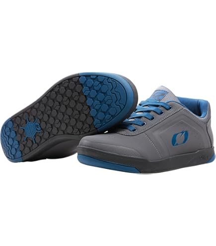 O'NEAL | Mountainbike Schoenen Downhill Freeride | Vegan | Balans tussen grip en voetpositie, honingraat zool structuur | Pinned Flat Pedal V.22 | Volwassen | Zwart Grijs | 41
