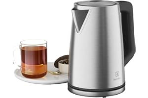 Electrolux Create 5 Bouilloire Électrique E5K1-6ST, Capacité 1,7 L, Fonctions Turbo et Maintien au Chaud, Contrôle précis de la Température, Arrêt Automatique, Design Élégant et Compact, Inox