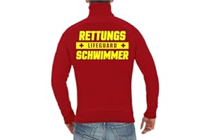 Spaß Kostet Herren Jacke Sweatjacke Rettungsschwimmer Lifeguard mit Rückendruck Größe S - 4XL
