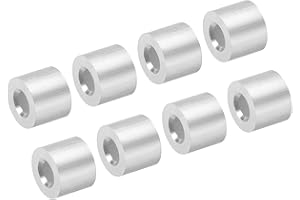 PATIKIL 1/6"/4mm Fil Corde Arrêt Manchon,25 Paquet Aluminium Sertissage Boucle Manchon pour Fil Corde et Câble Ferrule, Argent