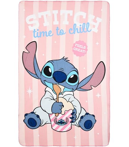 Couverture Lilo Et Stitch En Micro-flanelle - 100 X 150 Cm - 100% Polyester - Rose - Douce Et Chaude - 2