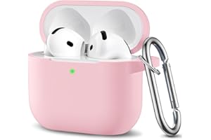 Ouwegaga Etui kompatybilne z AirPods 4. generacji 2024 - etui ochronne na całą obudowę, odporne na wstrząsy, silikonowe etui kompatybilne z Apple AirPod 4, widoczna przednia dioda LED, z