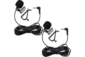 GERUI 1 x zewnętrzny mikrofon 3,5 mm z kablem montażowym 3 m, zewnętrzny mikrofon do samochodu, radio stereo kompatybilne z Bluetooth, GPS i DVD, plug and play (1)