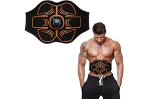 ZINUEEN Allenatore Addominale casa, EMS, Attrezzo Fitness Home,Cintura per Addominali,10 modalità e 30 intensità, stimolatore Muscolare Addominali, Strumento Sportivo per Uomini e Donne