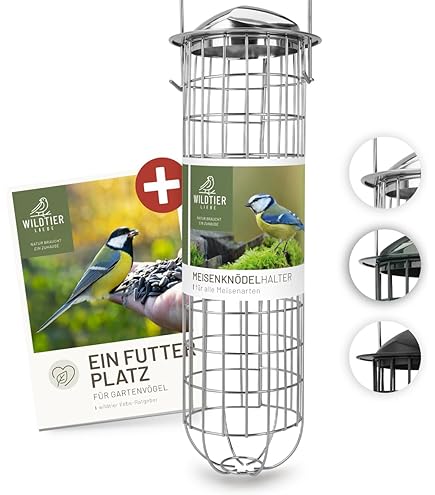 Wildtier Liebe Korner Mangeoire Pour Oiseaux 52 Cm, Noir – En Métal Inoxydable I Station D'alimentation Pour Oiseaux, Colonne D'alimentation Pour Oiseaux Sauvages, Silo D'alimentation Pour Oiseaux
