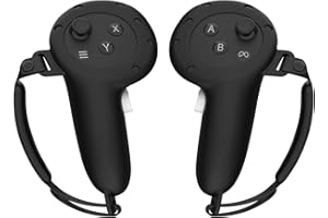 BeisDirect Silicone Grip Cover For Meta Quest 3 Controller Grips, Protector Cover Compatible with Meta Quest 3 Accessories Silicone Protective Case with Adjustable Strap (Black)