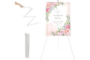 ISFORU - Cavalletto per artisti, 160 cm, regolabile, per tavolo artistico, in tela, facile da piegare, per matrimoni, poster per interni ed esterni (bianco)