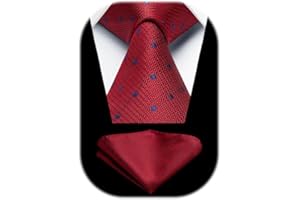 HISDERN Krawaty w kropki dla mężczyzn krawat ślubny chusteczka formalny biznesowy krawat i poszetka zestaw