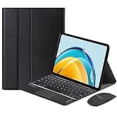 Microcase Samsung Galaxy Tab A9 Plus SM-X210 11 inch Tablet Bluetooth Touchpad Klavye + Bluetooth Mouse + Standlı Kılıf - Siy