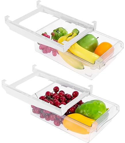 Lot De 14 Organiseurs De Réfrigérateur Empilables Avec Couvercles, Bacs