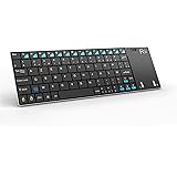 Rii Mini Clavier 2.4GHz Sans Fil AZERTY (version française) avec Grande Taille Touchpad pour Smart TV,HTPC,TV BOX,Raspberry P