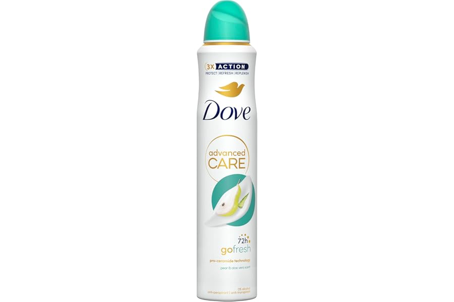 Dove Advanced Care Go Fresh Pear & Aloe Vera Scent Anti-Perspirant Aerosol Women's Deodorant Spray with Pro-Ceramide technology for 72 hour protection against sweat and odour 200 ml