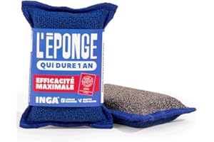 INGA - 2 X Eponges Réutilisables Lavables - Très Efficaces, Ne Rayent Pas - Fabriqué en Europe - Éponge Lavable Qui Dure 1 an