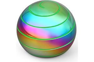 MECHANIKER Luminous Kinetic Spinning Desk Toys, Metal Full Body Optical Illusion Fidget Spinner Ball, Glow in The Dark Fingertip for Office Classroom, Christmas Halloween Stress Relief Gift for Kids Adults