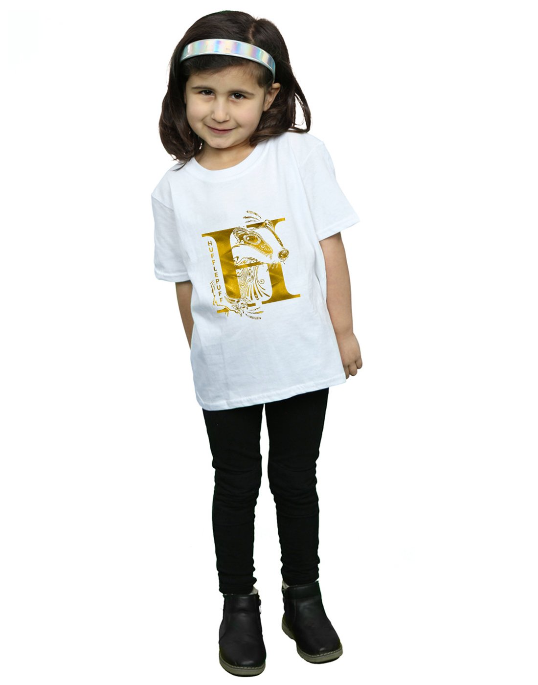 Absolute-Cult-Harry-Potter-Mdchen-Hufflepuff-Badger-T-Shirt