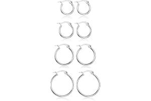 Orecchini a cerchio Huggie in argento sterling 925, graziosi orecchini
