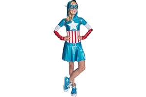 RUBIES Rubie's Official Marvel Avengers Captain America Hoodie Dress Childs Costume, Kids Superhero Fancy Dress