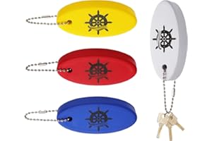 XIHIRCD 4 portachiavi galleggianti a forma di barca, in poliuretano espanso, tubo di salvataggio, pesca, surf, vela, accessori per sport acquatici all'aperto (blu, bianco, rosso, giallo)