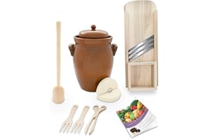 K&K Keramik Gärtopf-Set 7,0 Liter [Form 2] mit umfangreichem Zubehör