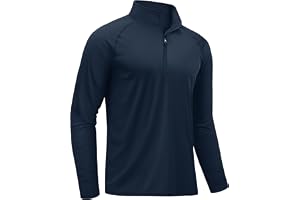 TACVASEN Men's Long Sleeve Athletic Shirts 1/4 Zip Running Tops Sun Protection Rash Guard UPF 50+ Outdoor Hiking Shirt