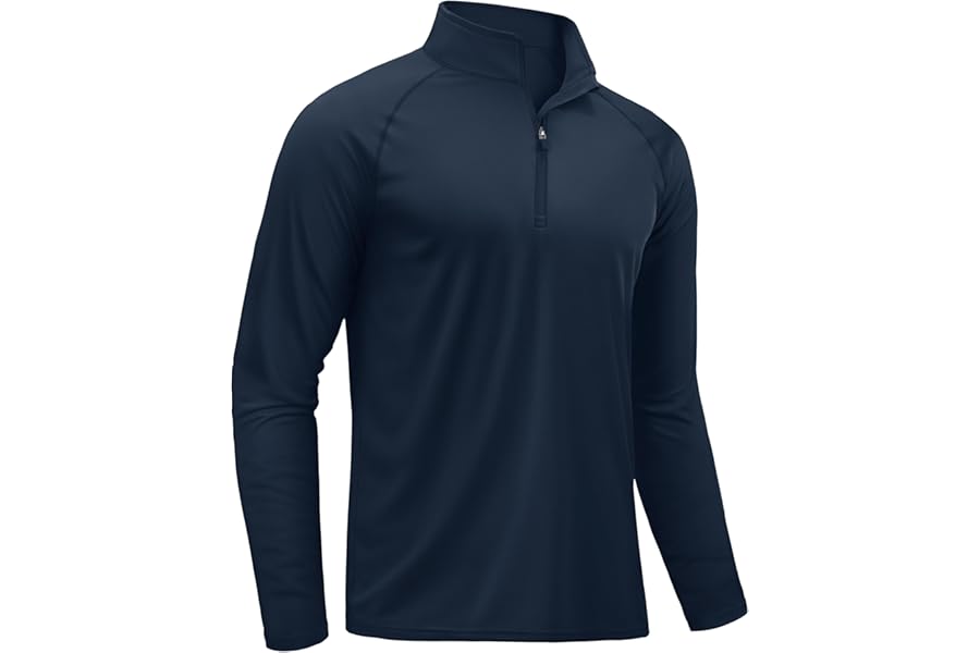 TACVASEN Men's Long Sleeve Athletic Shirts 1/4 Zip Running Tops Sun Protection Rash Guard UPF 50+ Outdoor Hiking Shirt